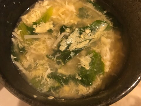 チンゲン菜とえのきの卵スープ